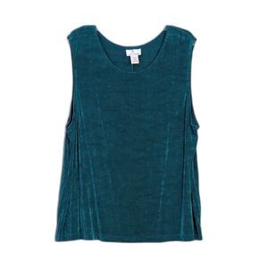 TTC The Travel Collection Teal Stretch Slinky Tank Women's 3X Vintage